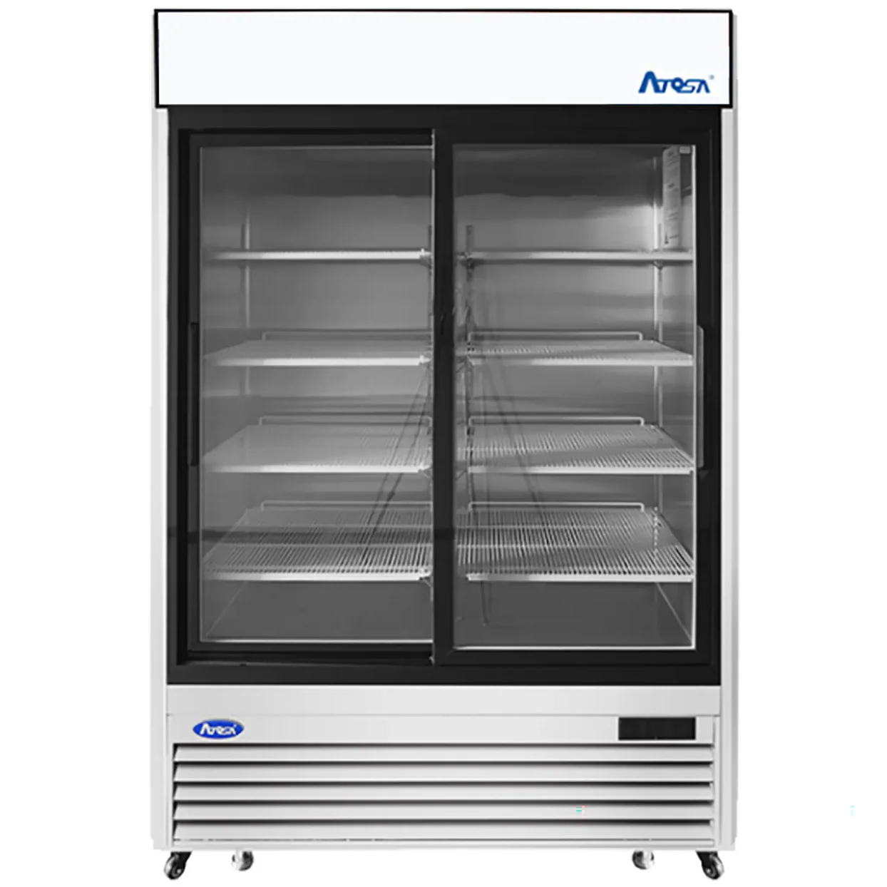 Atosa-MCF8709GR-Double-Sliding-Door-54-Wide-Stainless-Steel-Display-Refrigerator_1244x1244 Atosa MCF8709GR Double Sliding Door 54" Wide Stainless Steel Display Refrigerator – Image 1