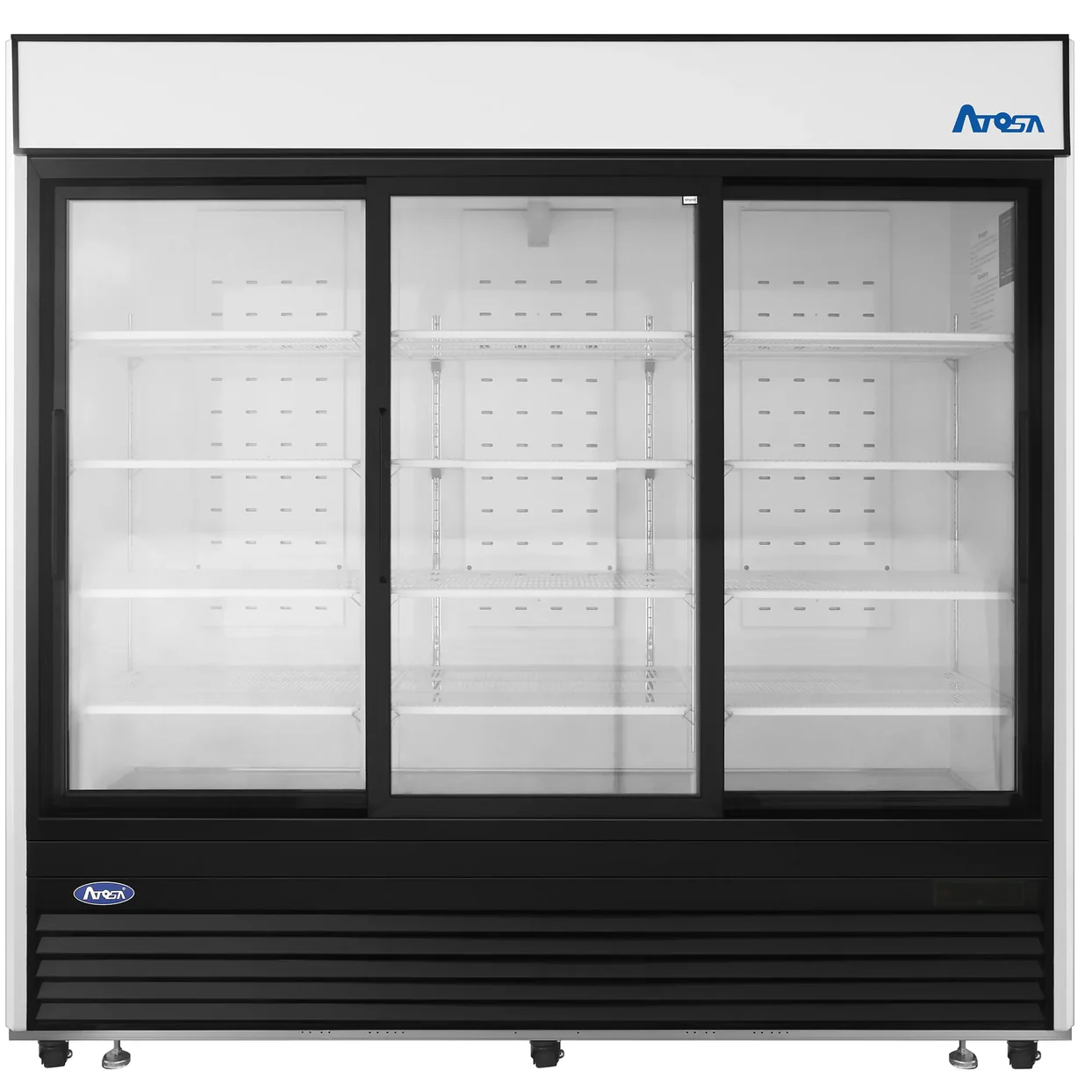 Atosa-MCF8729GR-Triple-Sliding-Glass-Door-82-Wide-Display-Refrigerator_1244x1244 Atosa MCF8729GR Triple Sliding Glass Door 82" Wide Display Refrigerator – Image 1