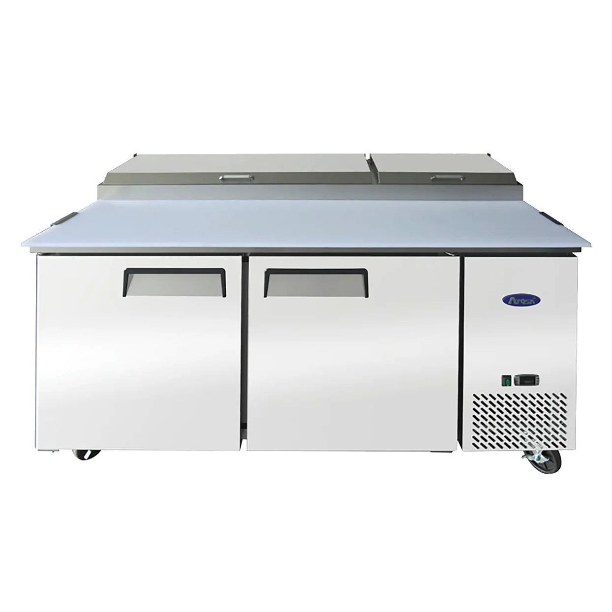 Atosa-MPF8202GR-Double-Door-67-Refrigerated-Pizza-Prep-Table_1244x1244 Atosa MPF8202GR Double Door 67" Refrigerated Pizza Prep Table – Image 1