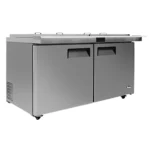 Atosa MSF8307GR-NTCV Double Door 60" Refrigerated Mega Top Sandwich Prep Table with Night Cover