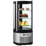 Omcan 41466 Round Glass 3 Tier 19" Refrigerated Cake Display Case