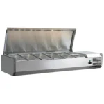 Omcan 46657 Refrigerated 58" Topping Rail with Stainless Steel Cover