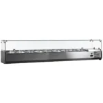 Omcan 46680 Refrigerated 79" Topping Rail with Glass Sneeze Guard